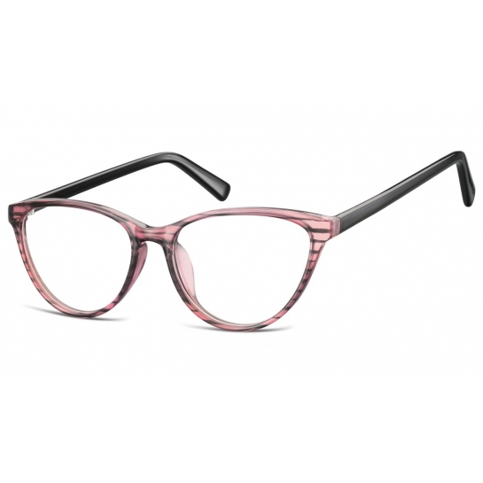 Oprawki korekcyjne okulary  Kocie Oczy zerówki Sunoptic CP127 różowo-czarne